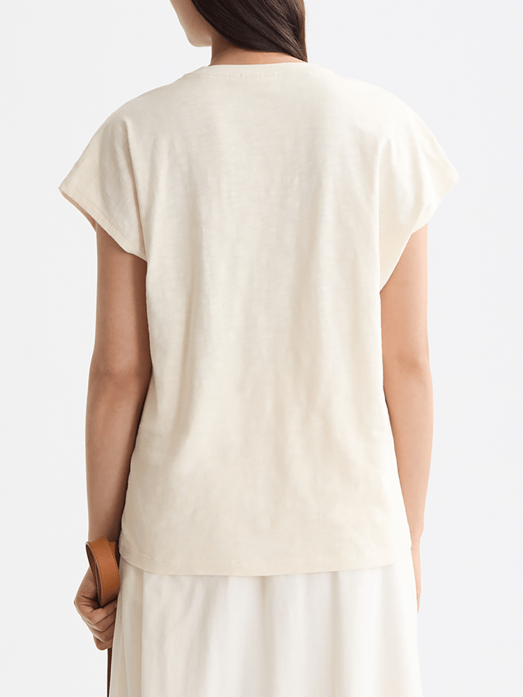 Load image into Gallery viewer, Scotch &amp; Soda Womens Embroidered V-neck T-shirt
