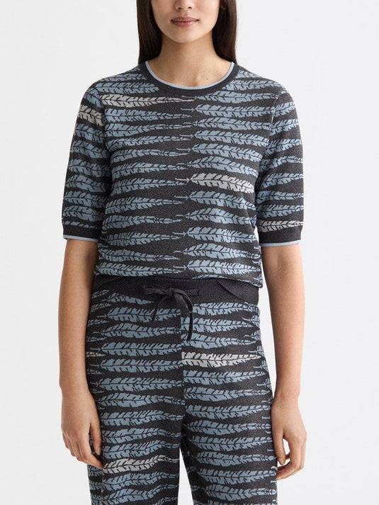 Scotch & Soda Womens Lurex Jacquard Top