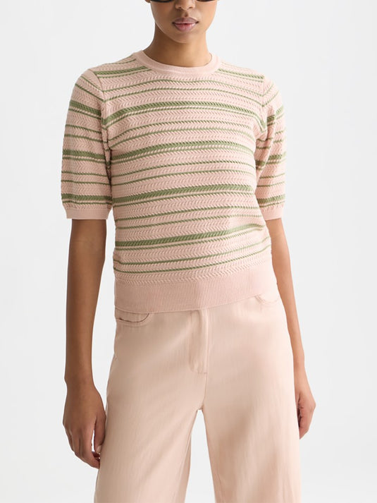 Scotch & Soda Womens Striped Knitted T-Shirt