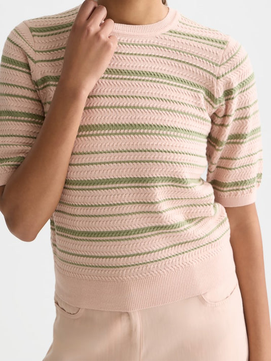 Scotch & Soda Womens Striped Knitted T-Shirt