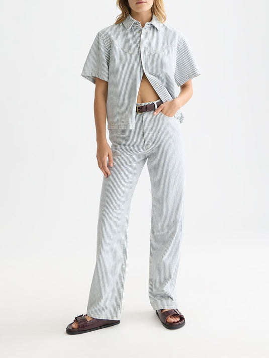 Scotch & Soda Womens Short-Sleeved Denim Shirt