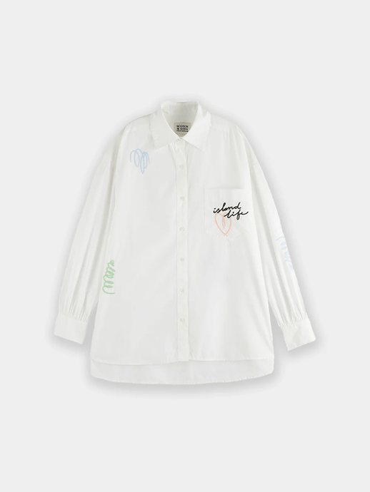 Scotch and Soda Embroidered Poplin Shirt