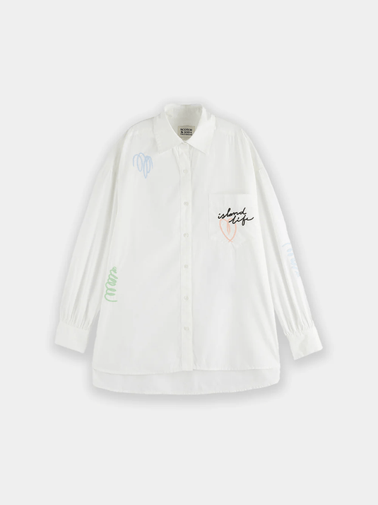 Scotch and Soda Embroidered Poplin Shirt