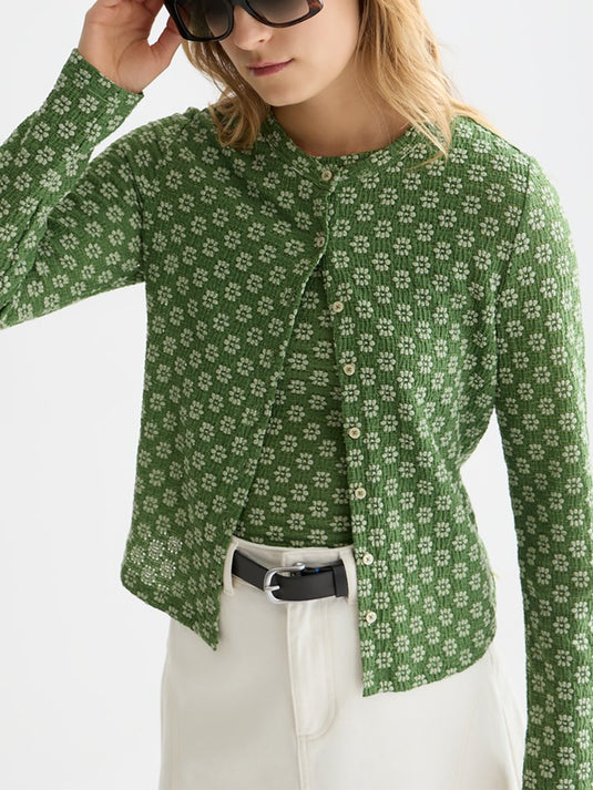 Scotch & Soda Womens Button Up Long-Sleeved T-Shirt