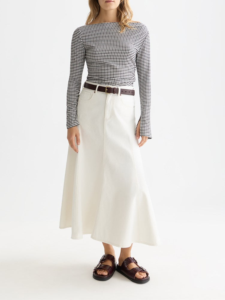 Load image into Gallery viewer, Scotch &amp; Soda Womens Gingham Long-Sleeved T-Shirt
