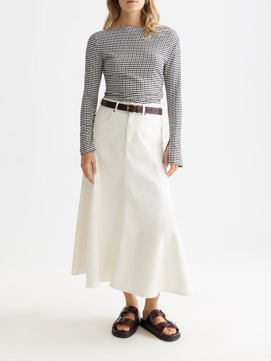 Scotch & Soda Womens Gingham Long-Sleeved T-Shirt