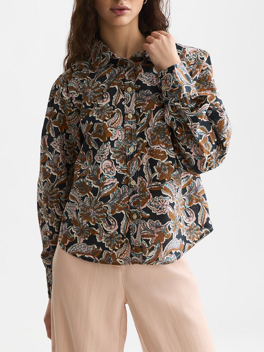 Scotch & Soda Womens Printed Shirt - Lucky Bandana Multi Meteorite