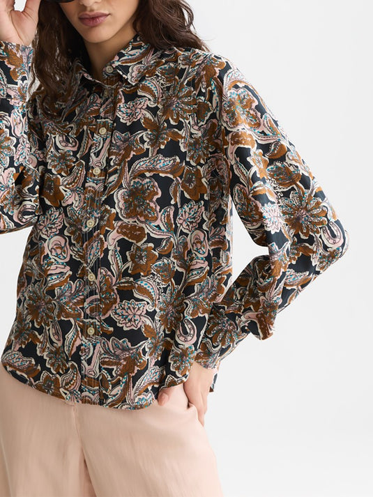 Scotch & Soda Womens Printed Shirt - Lucky Bandana Multi Meteorite