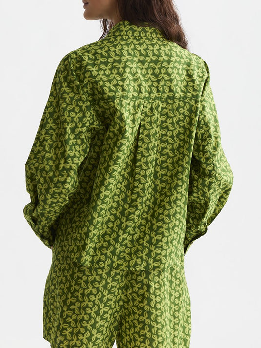 Scotch & Soda Womens Printed Shirt - Mini Cactus Garden Green