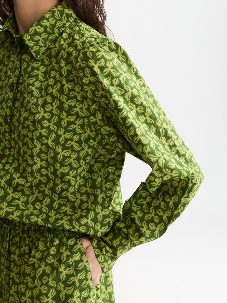Load image into Gallery viewer, Scotch &amp; Soda Womens Printed Shirt - Mini Cactus Garden Green
