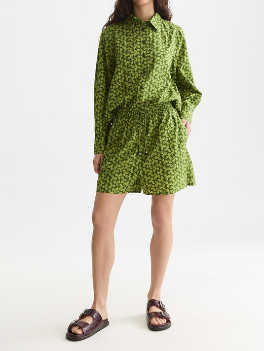 Scotch & Soda Womens Printed Shirt - Mini Cactus Garden Green