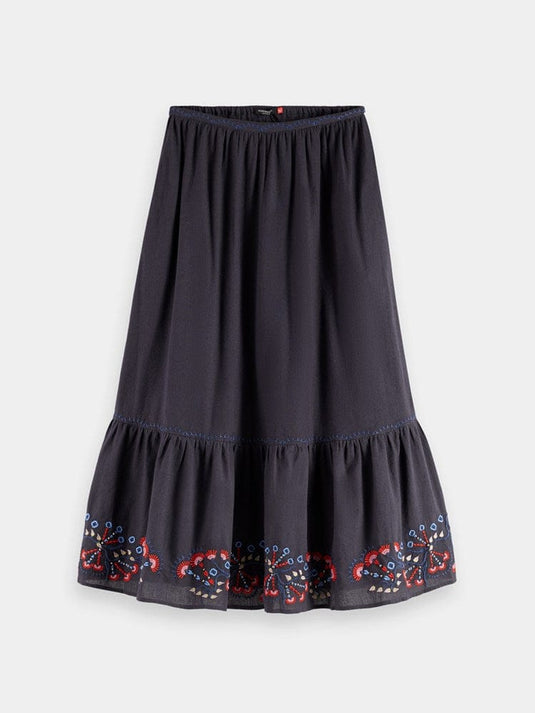 Scotch & Soda Womens Embroidered Maxi Skirt