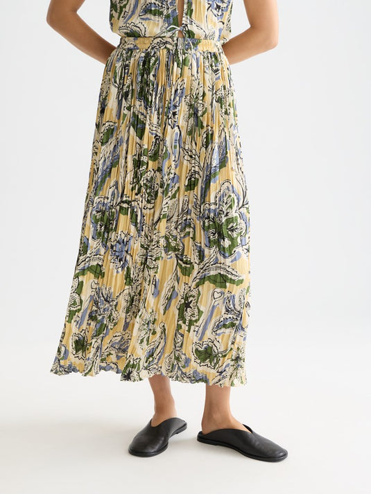 Scotch & Soda Womens Printed Micro Pleat Skirt