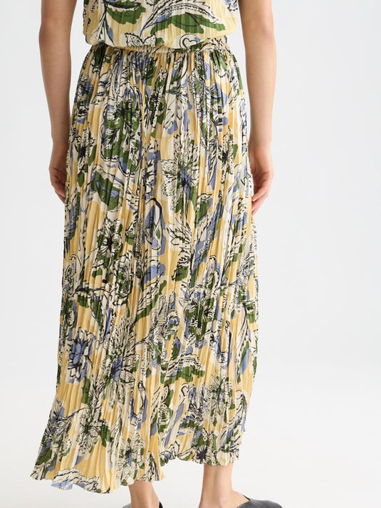 Scotch & Soda Womens Printed Micro Pleat Skirt