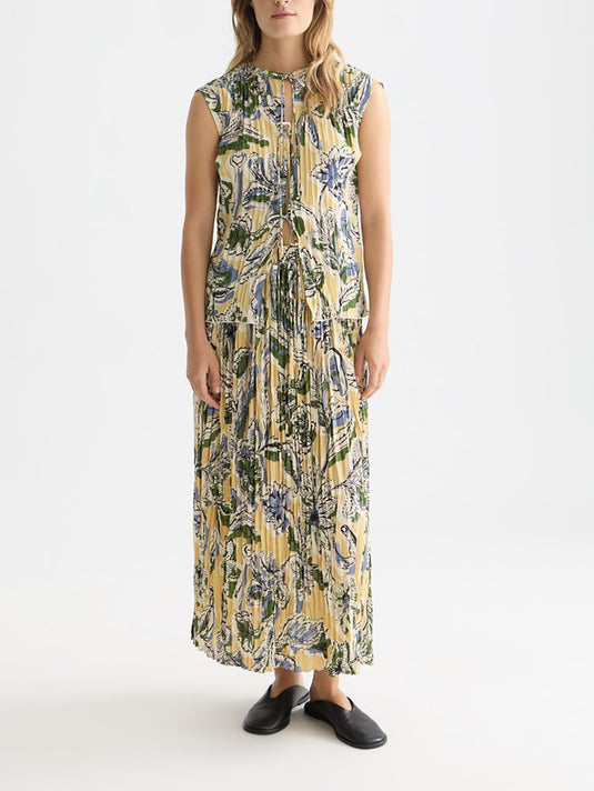 Scotch & Soda Womens Printed Micro Pleat Skirt