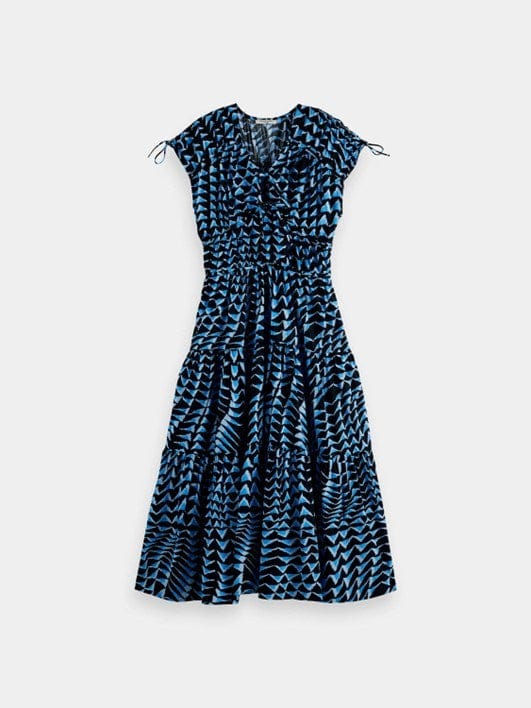 Scotch and Soda Tiered Poplin Midi Dress
