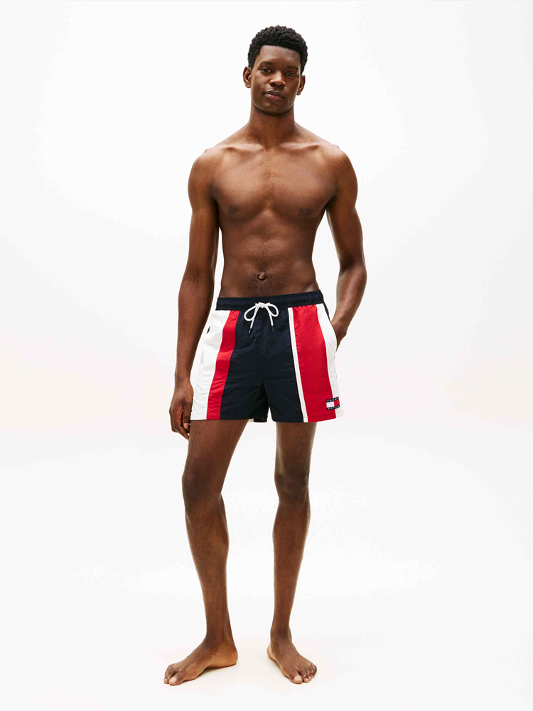 Load image into Gallery viewer, Tommy Hilfiger Mens Drawstring Cut-And-Sew Swim Shorts

