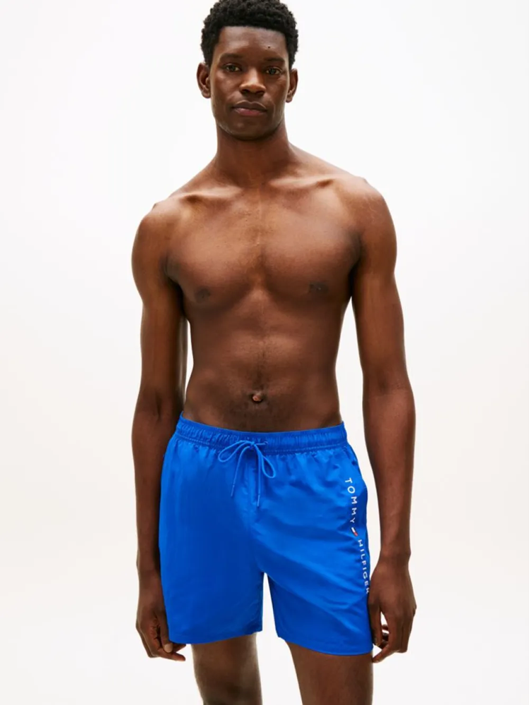 Load image into Gallery viewer, Tommy Hilfiger Mens Original Logo Mid Length Swim Shorts - Regal Blue
