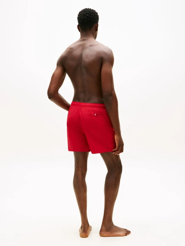 Load image into Gallery viewer, Tommy Hilfiger Mens Original Logo Mid Length Swim Shorts - Medium Red
