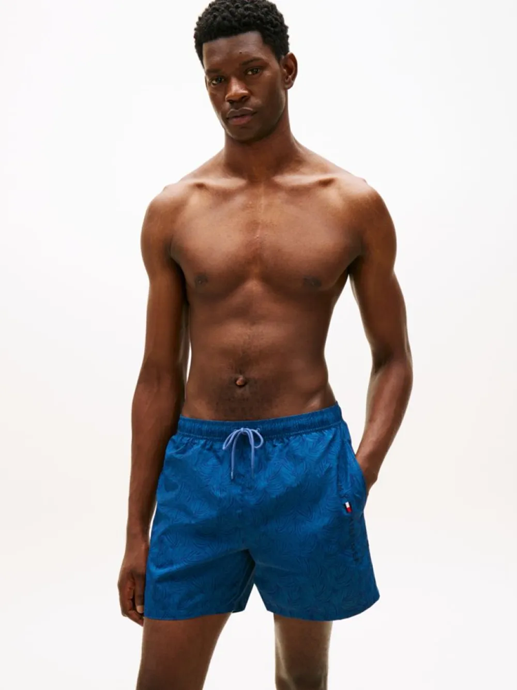 Load image into Gallery viewer, Tommy Hilfiger Mens Original Print Mid Length Swim Shorts
