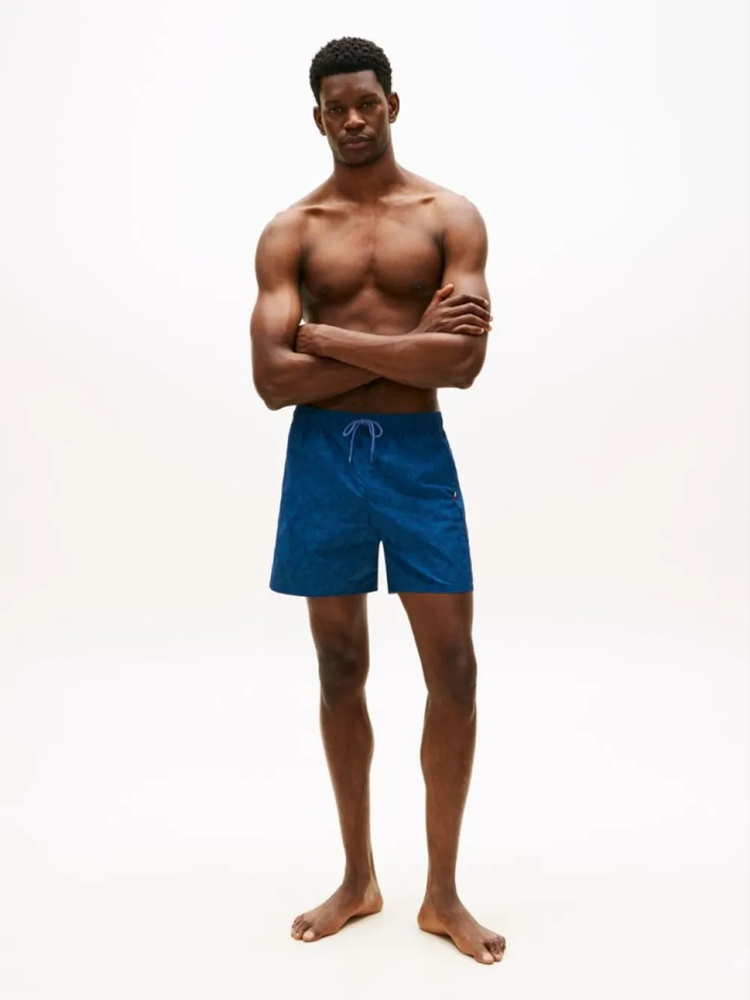 Load image into Gallery viewer, Tommy Hilfiger Mens Original Print Mid Length Swim Shorts
