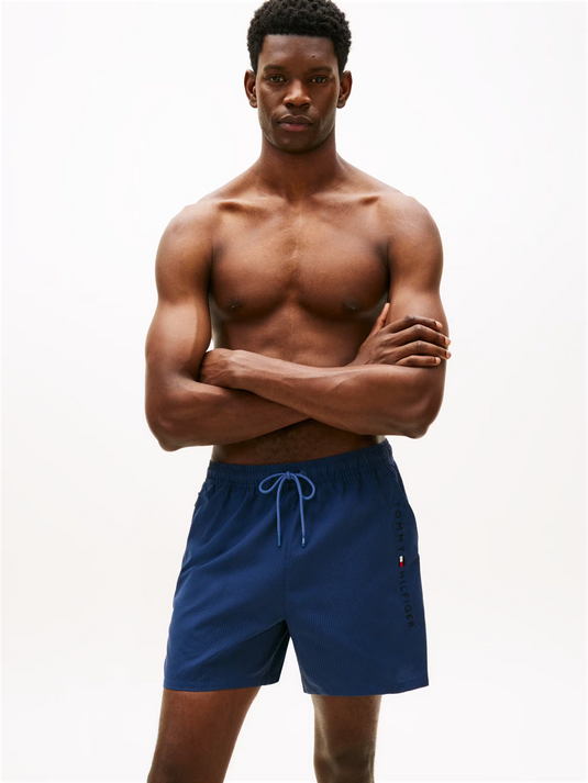 Tommy Hilfiger Mens Original Ithaca Stripe Mid Length Swim Shorts
