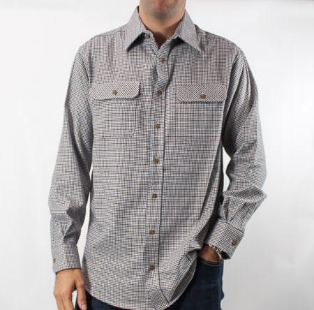 Vonnella Mens Brushed Cotton Long Sleeve Shirt - Brown