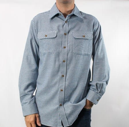 Vonnella Mens Brushed Cotton Long Sleeve Shirt - Light Blue