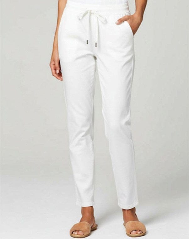 Load image into Gallery viewer, Corfu Womens Micro Knit Denim White Pant
