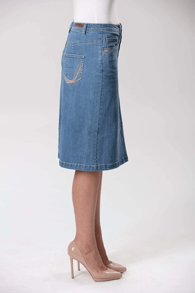 Load image into Gallery viewer, Corfu Womens Stretch Denim Skirt
