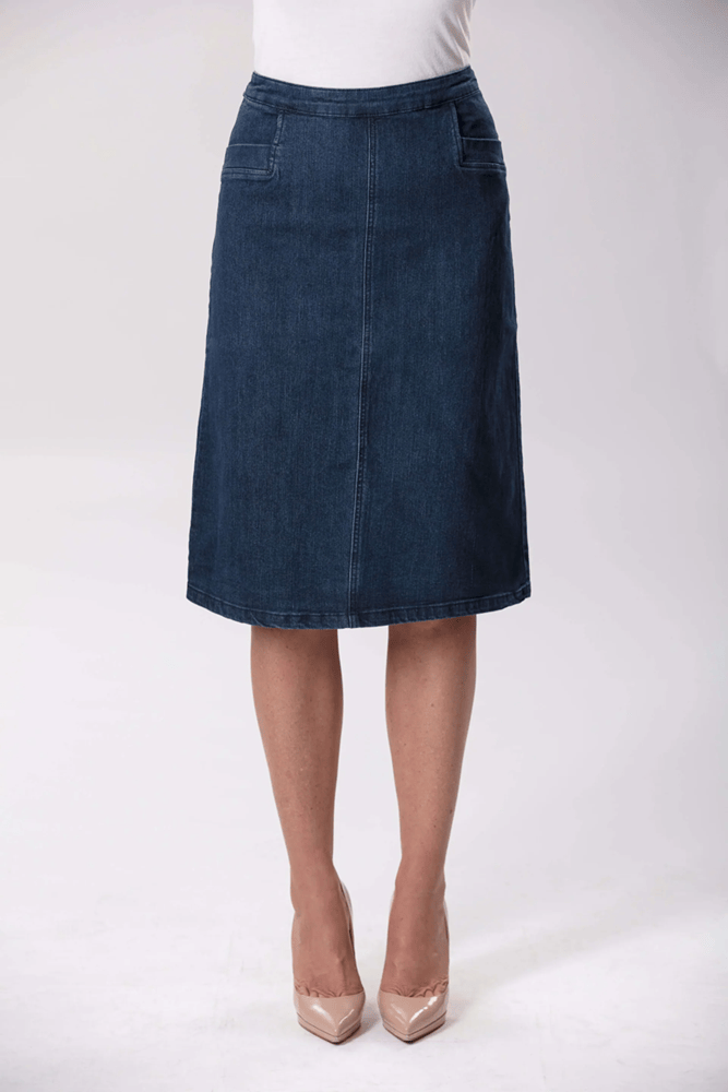 Load image into Gallery viewer, Corfu Womens Barca Wash Denim Skirt
