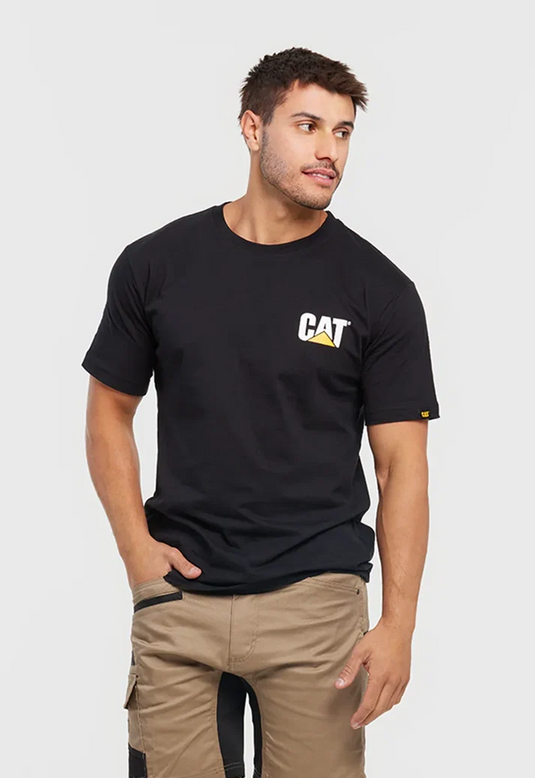 CAT Mens Trademark Tee - Black