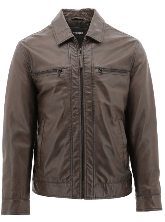 Daniel Hechter Mens Riom Brown Leather Jacket