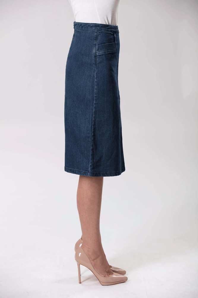 Load image into Gallery viewer, Corfu Womens Barca Wash Denim Skirt
