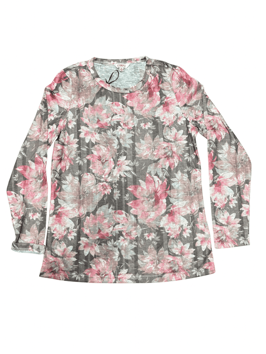 Corfu Womens Essential Long Sleeve Top - Iced Pinkwood