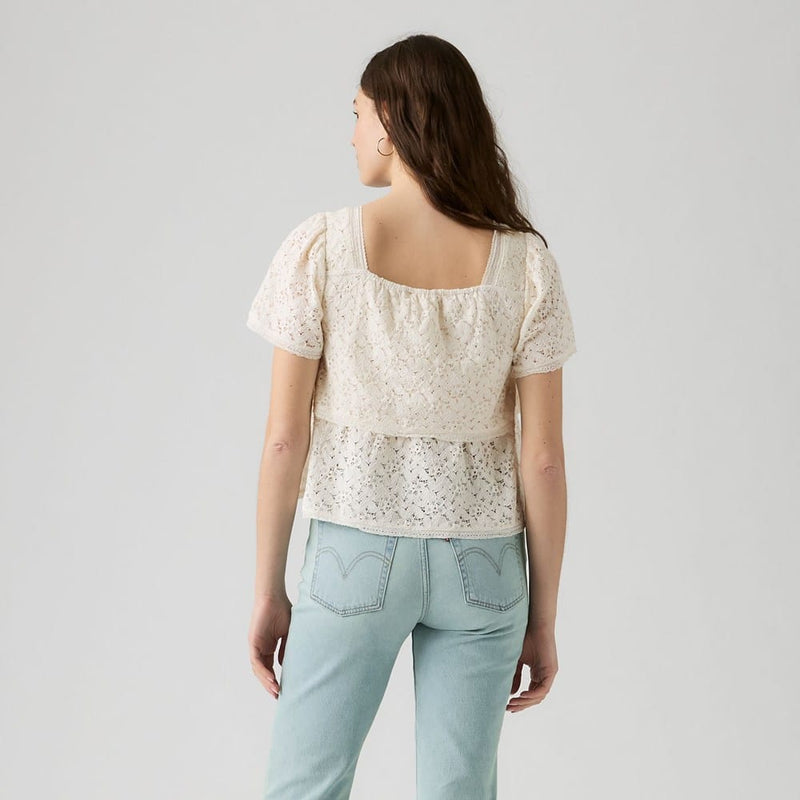 Load image into Gallery viewer, Levis Womens Dom Short-Sleeve Lace Blouse
