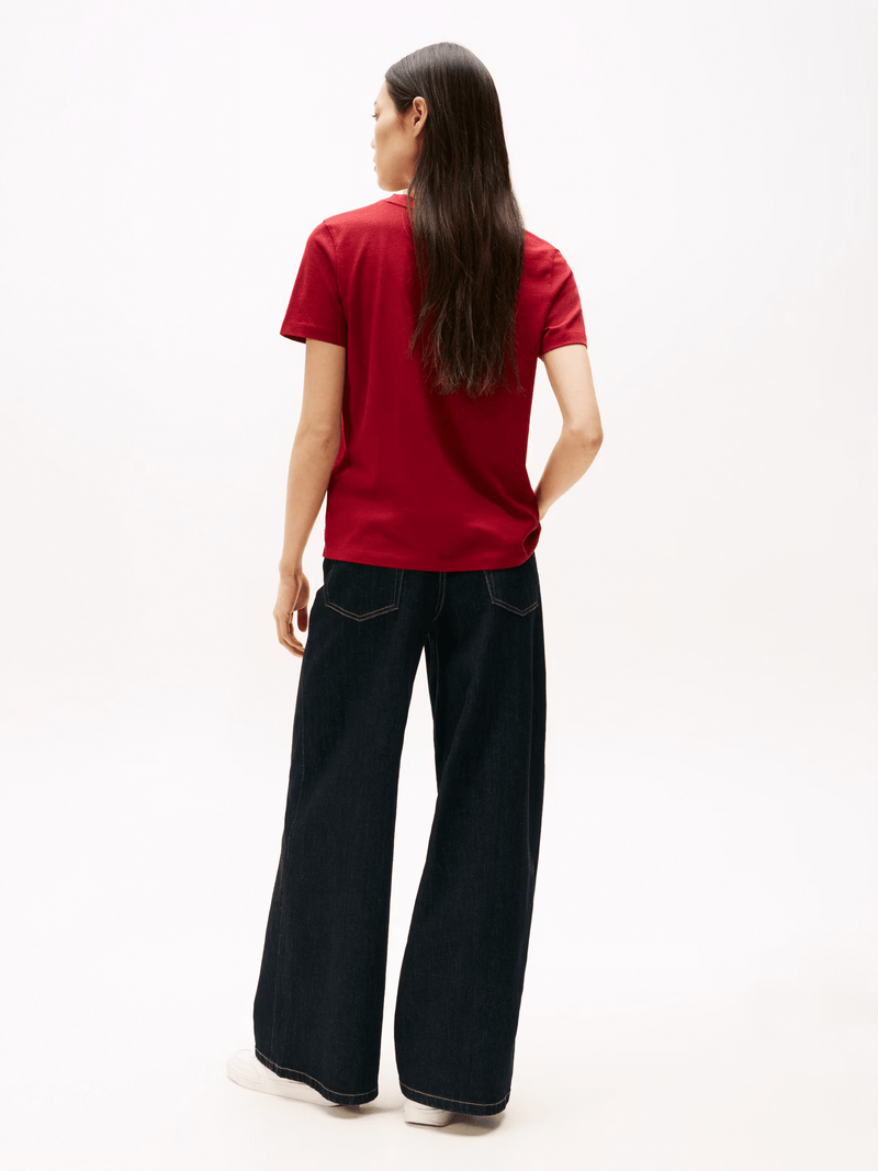 Load image into Gallery viewer, Tommy Hilfiger Womens Modern Corp Logo Flag T-Shirt - Fireworks

