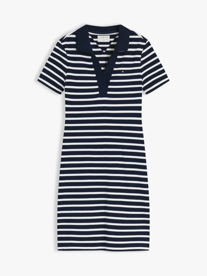 Load image into Gallery viewer, Tommy Hilfiger Womens Slim Open V-Neck Polo Dress
