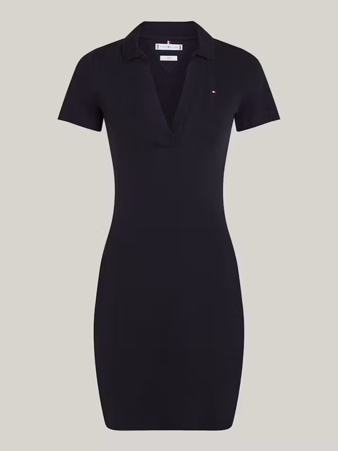 Load image into Gallery viewer, Tommy Hilfiger Womens Slim Open V-Neck Polo Dress
