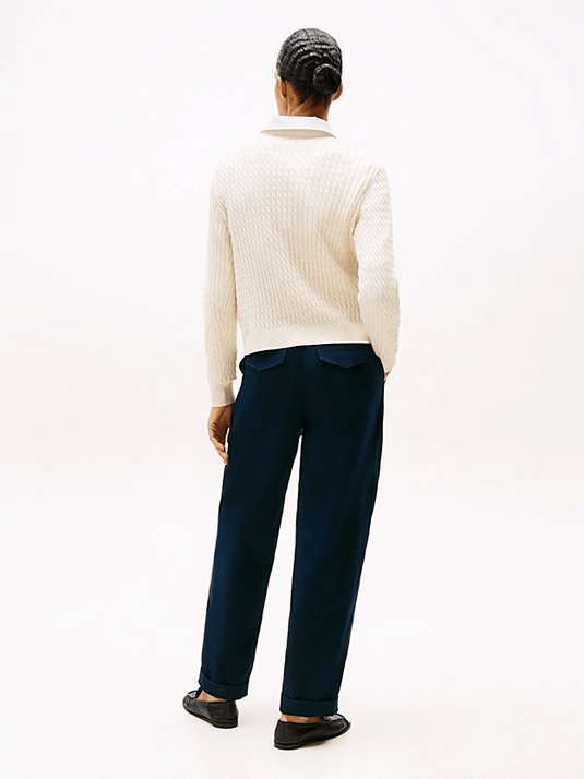 Tommy Hilfiger Womens Cable Knit Crew Neck Jumper