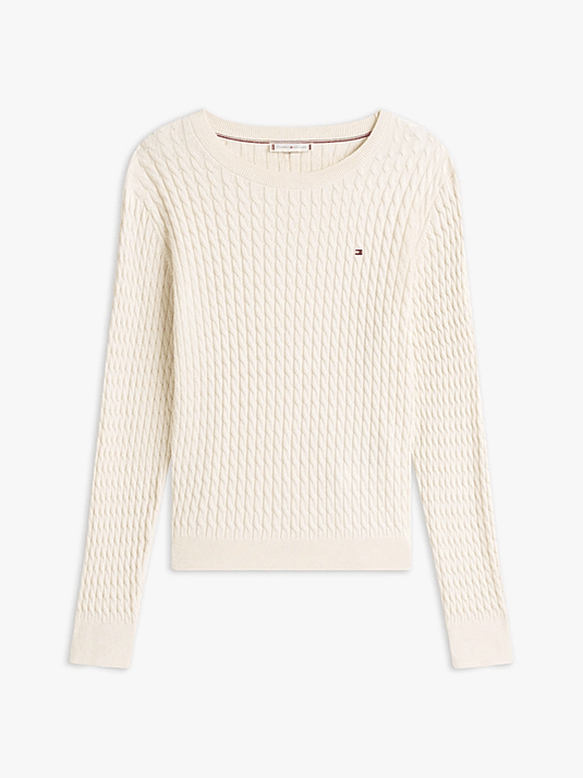 Tommy Hilfiger Womens Cable Knit Crew Neck Jumper