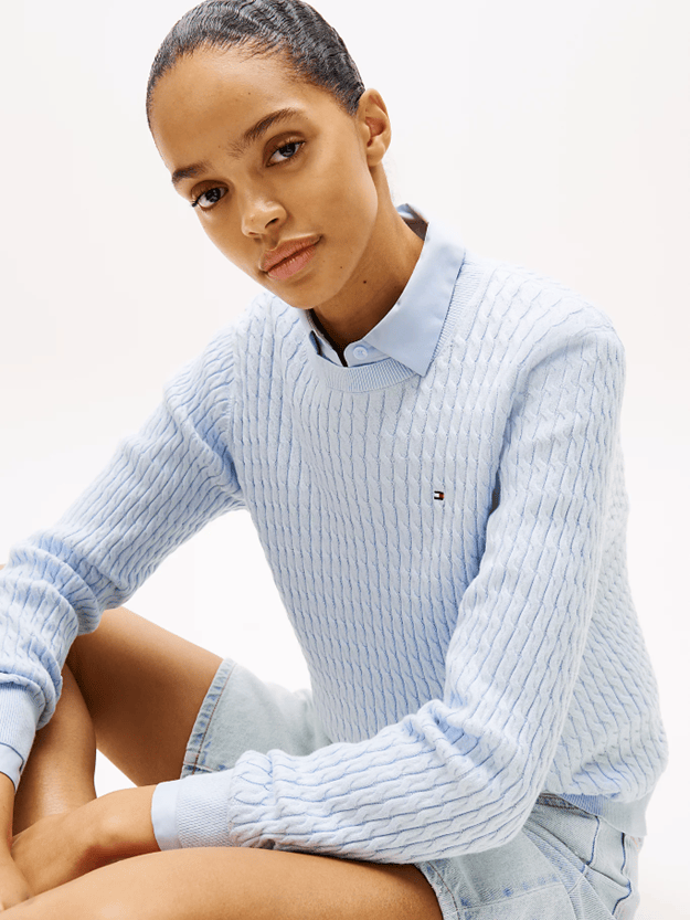 Load image into Gallery viewer, Tommy Hilfiger Womens Cable Knit Crew Neck Jumper
