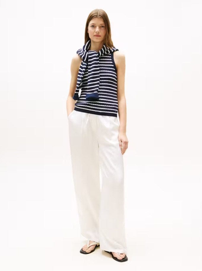Load image into Gallery viewer, Tommy Hilfiger Womens Cable Knit Sleeveless Slim Jumper

