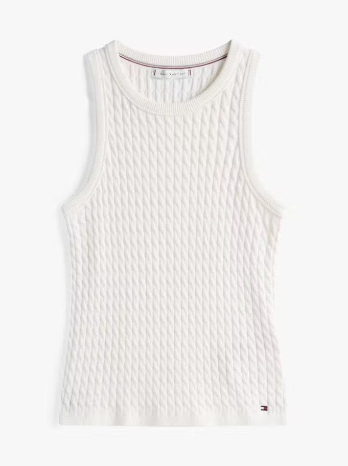 Load image into Gallery viewer, Tommy Hilfiger Womens Cable Knit Sleeveless Slim Jumper
