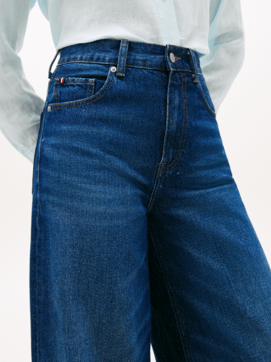 Load image into Gallery viewer, Tommy Hilfiger Womens 70s High Rise Wide Leg Denim Jeans
