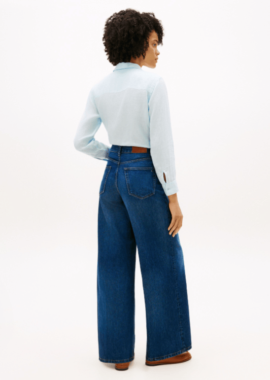 Tommy Hilfiger Womens 70s High Rise Wide Leg Denim Jeans
