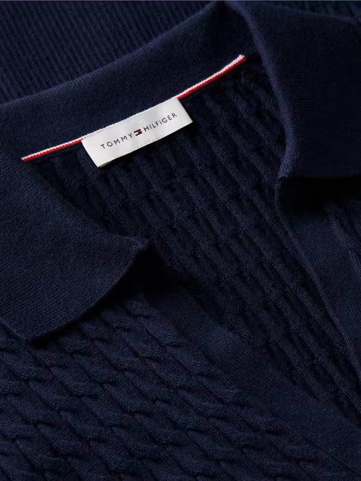 Load image into Gallery viewer, Tommy Hilfiger Womens Cable Knit Short Sleeve Polo
