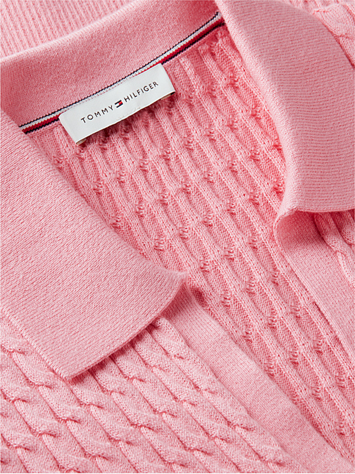 Load image into Gallery viewer, Tommy Hilfiger Womens Cable Knit Short Sleeve Polo
