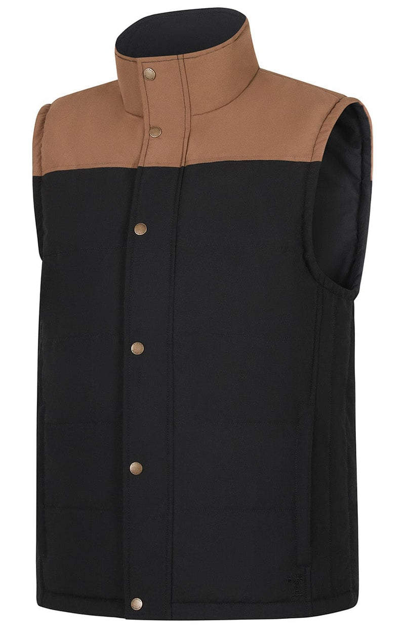 Load image into Gallery viewer, Pilbara Collection Mens Two-Tone Vest - Black/Whisky
