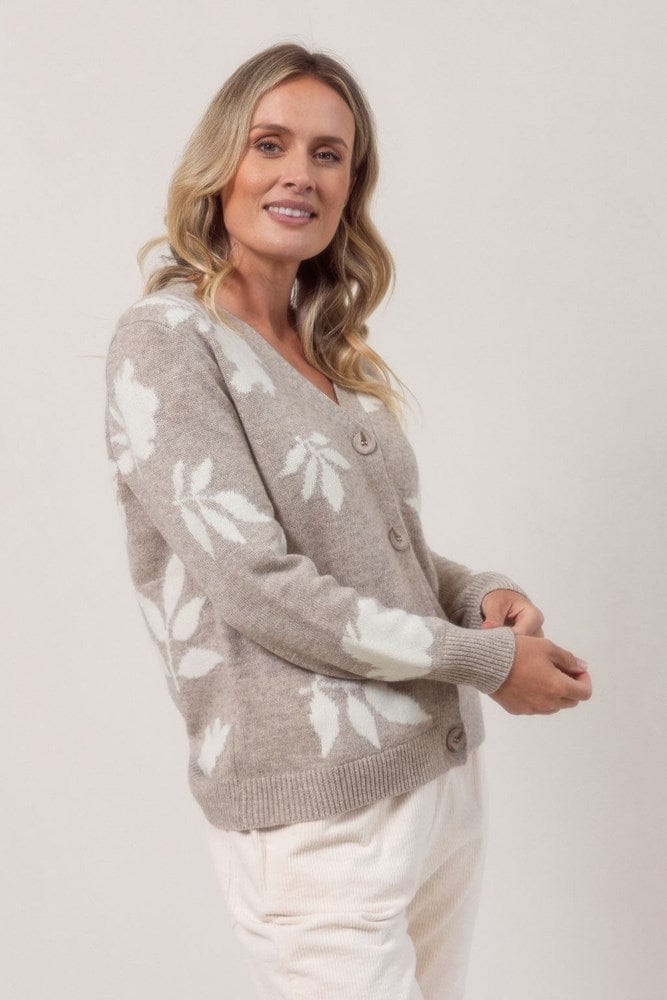 Load image into Gallery viewer, See Saw Womens Australian Wool/Nylon/Acrylic V Neck Floral Cardi
